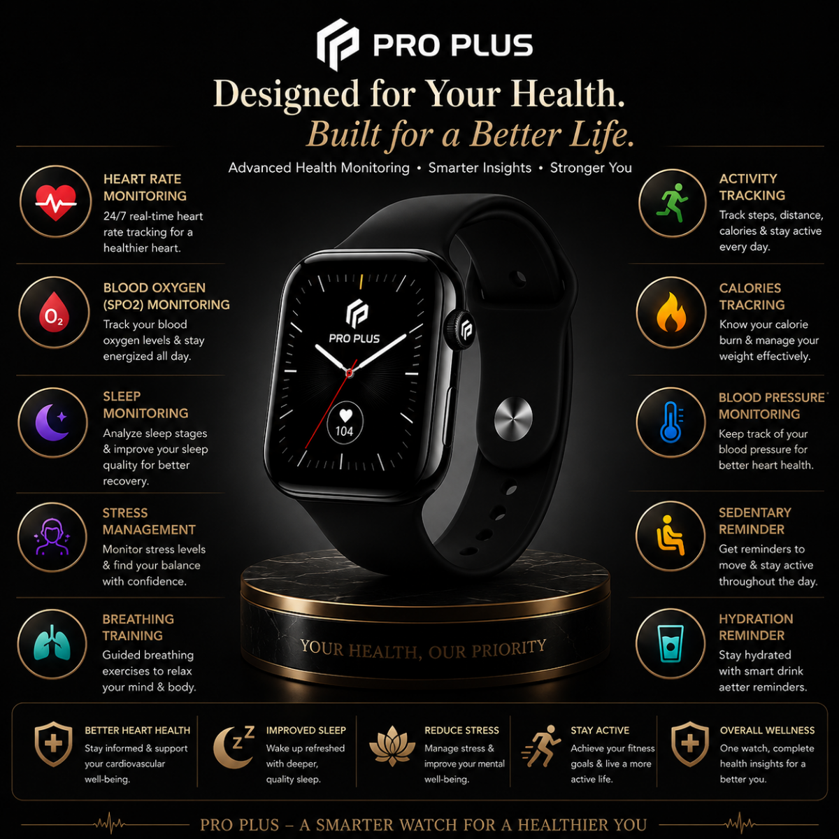 PRO PLUS Watch Series X 49mm Premium Smartwatch β Jet Black (Copy).