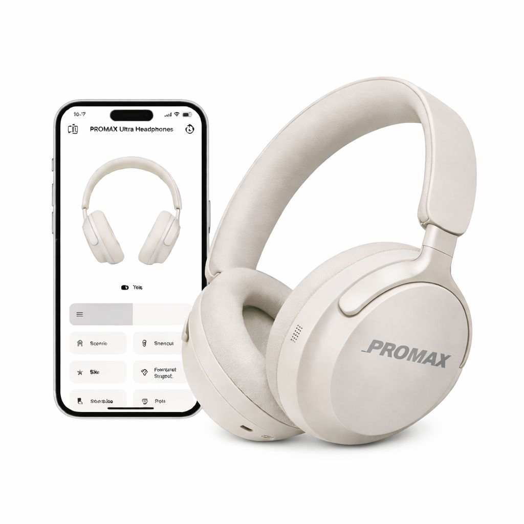 PROMAX Active Noise Cancelling Headphones with Alexa Voice Control | 40H Battery Life | Premium Sound Quality | Free ANC Earbuds Included