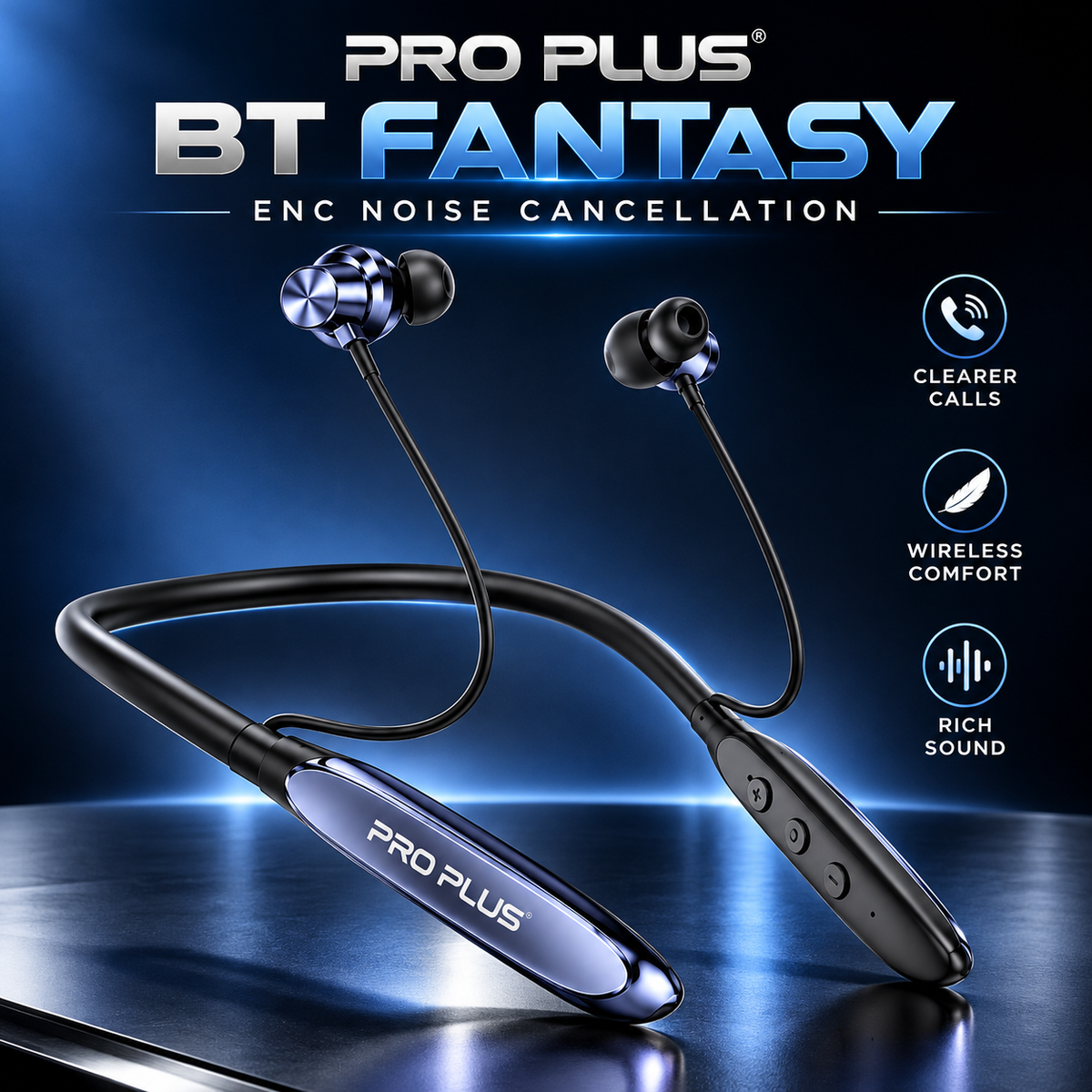 PRO PLUS BT Fantasy Neckband with ENC Noise Cancellation
