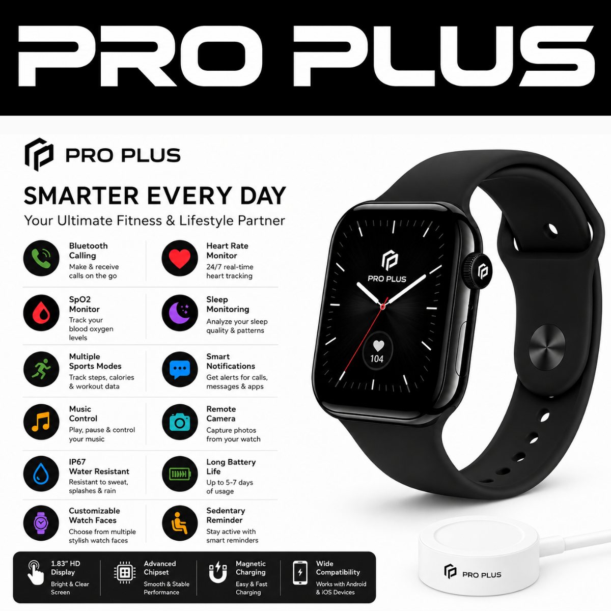 PRO PLUS Watch Series X 49mm Premium Smartwatch – Jet Black (Copy).
