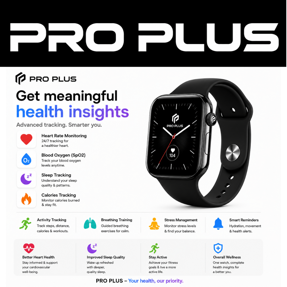 PRO PLUS Watch Series X 49mm Premium Smartwatch – Jet Black (Copy).