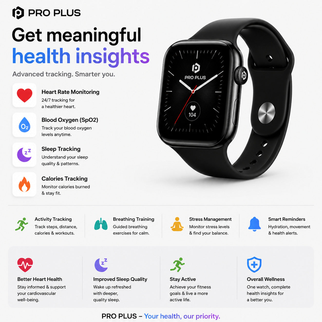 PRO PLUS Watch Series X GPS 49mm Jet Black Aluminium Case with Midnight Sport Band