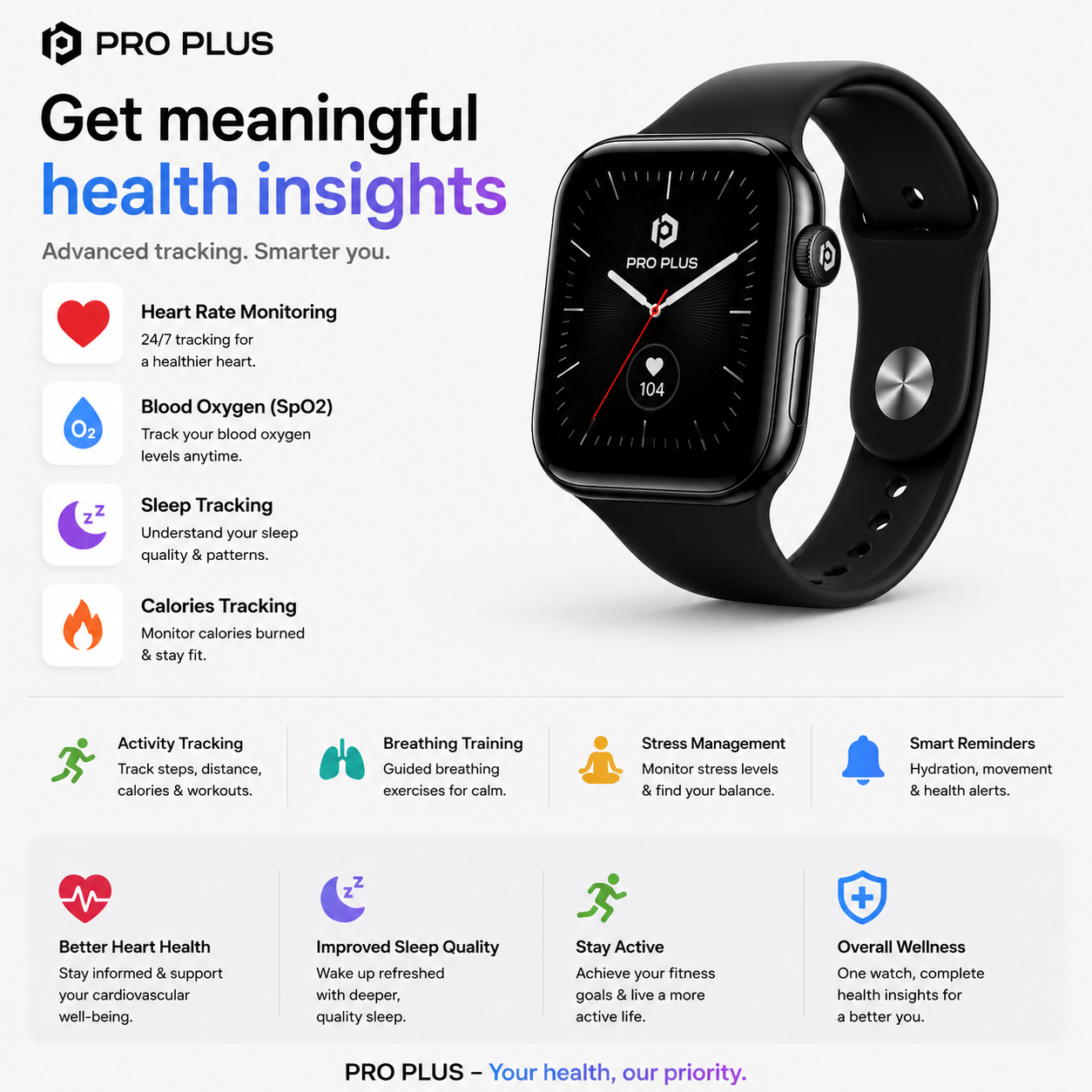PRO PLUS Watch Series X GPS 49mm Jet Black Aluminium Case with Midnight Sport Band