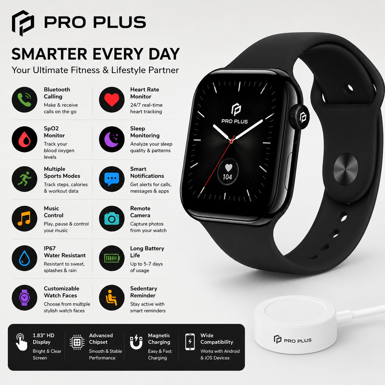PRO PLUS Watch Series X GPS 49mm Jet Black Aluminium Case with Midnight Sport Band