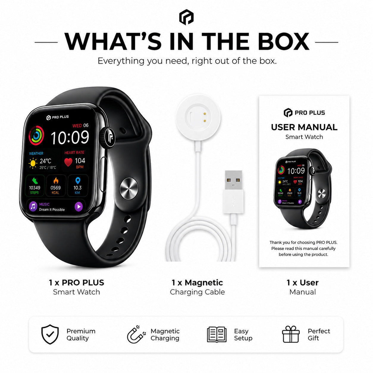 PRO PLUS Watch Series X GPS 49mm Jet Black Aluminium Case with Midnight Sport Band