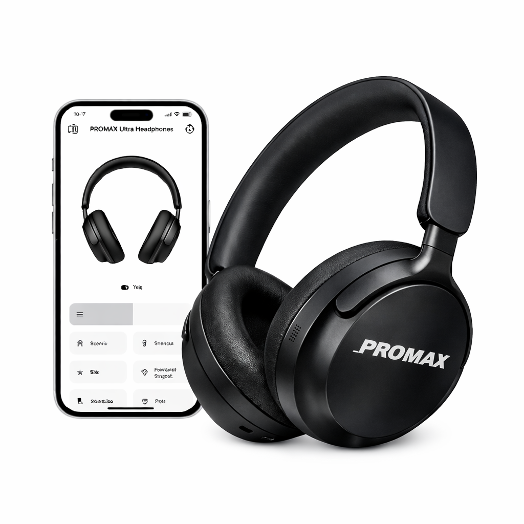 PROMAX Active Noise Cancelling Headphones with Alexa Voice Control | 40H Battery Life | Premium Sound Quality | Free ANC Earbuds Included