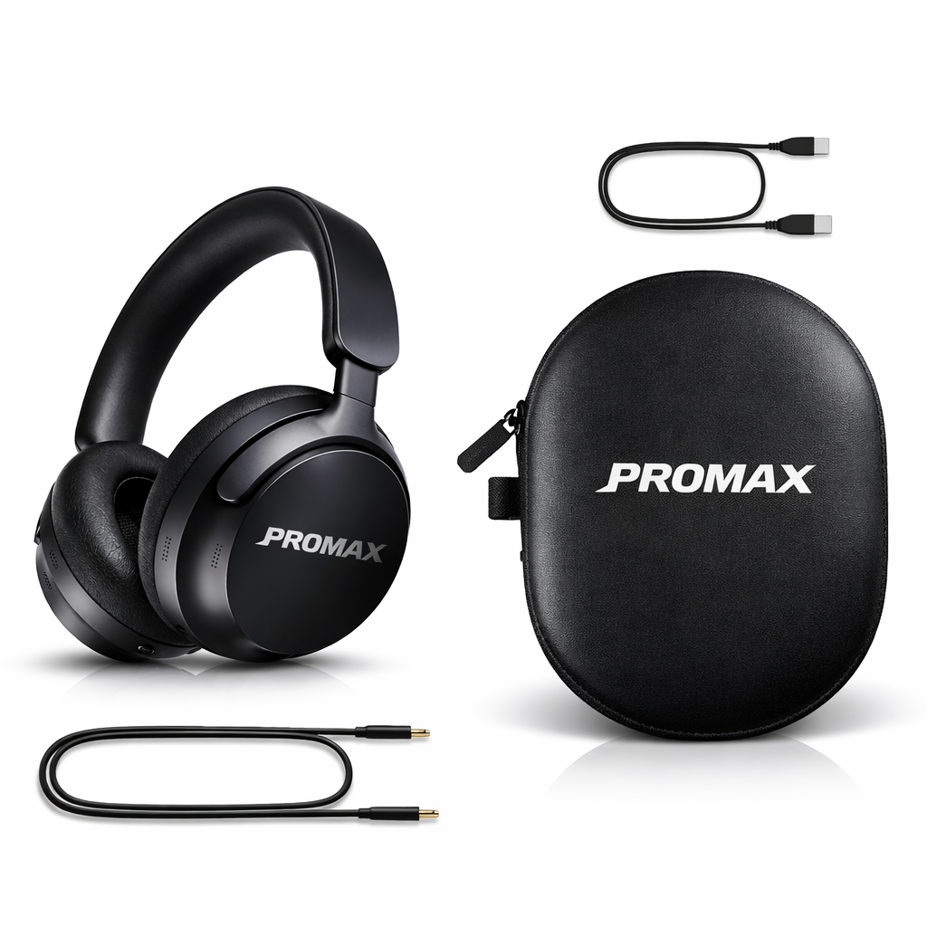 PROMAX Active Noise Cancelling Headphones with Alexa Voice Control | 40H Battery Life | Premium Sound Quality | Free ANC Earbuds Included