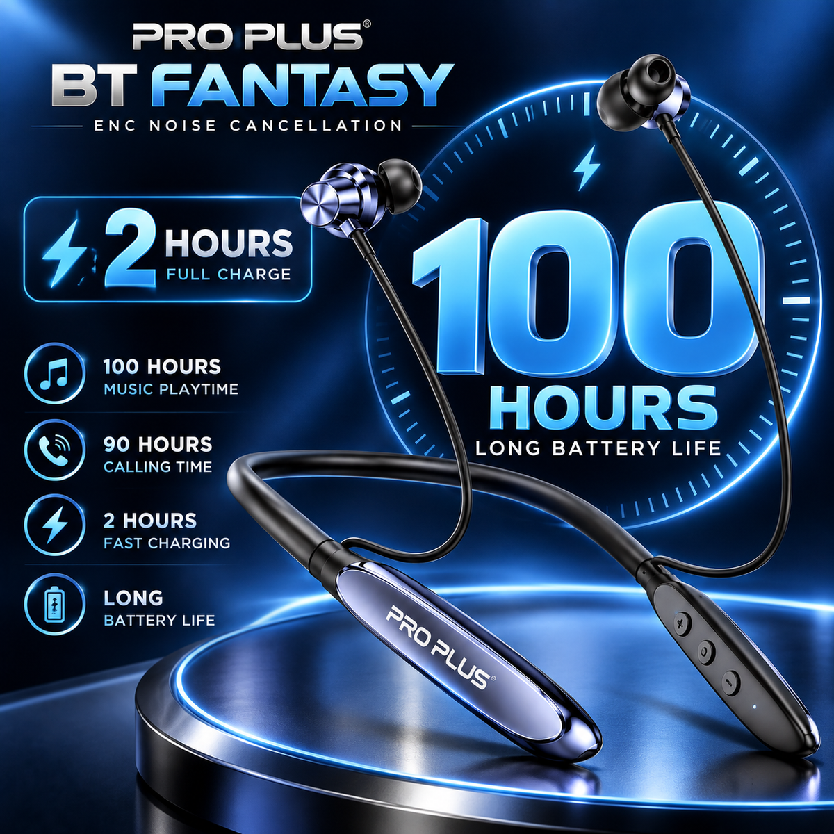 PRO PLUS BT Fantasy Neckband with ENC Noise Cancellation